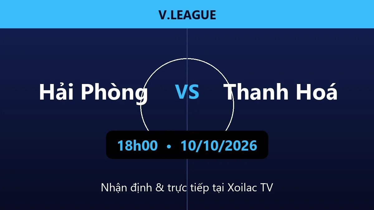 Nhận định Hải Phòng vs Thanh Hoá 18h00 ngày 10/10/2026